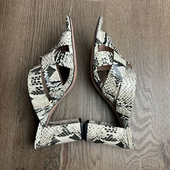 Schutz | Embossed Animal Print Sandals w/ Heels | Mules Size 9 - Picture 7 of 10
